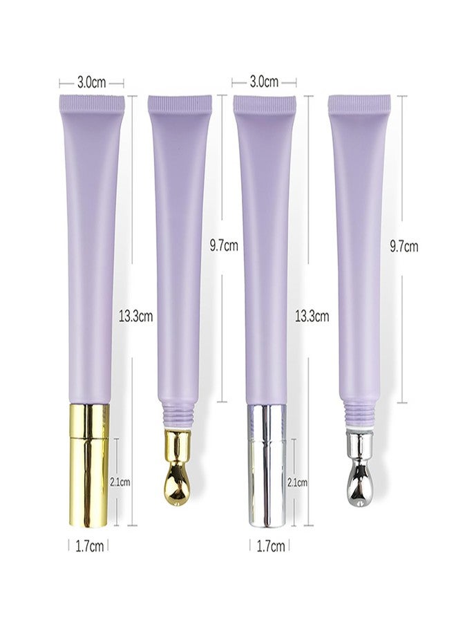 TEONEI Empty Eye Cream Squeeze Tubes,Lip Gloss Squeeze Tubes,Essential oil Roller Tubes,Makeup Sample Bottles,Travel Makeup Squeeze Bottles,2PCS - Image 3